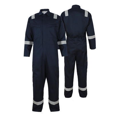Soldador uniforme Fire Resistant Apparel hola de Vis Fire Retardant Coveralls Cotton de la seguridad anti ligera de los azules marinos