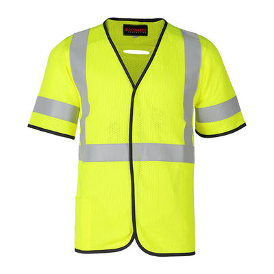 Las altas batas ignífugas ignífugas de la camisa de la ropa de la visibilidad conceden la construcción de la chaqueta