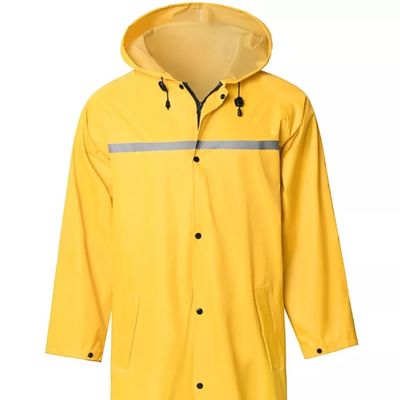 Chaqueta reflexiva ligera para hombre de la lluvia de la policía del ANSI con Hood Long Safety Emergency Raincoat