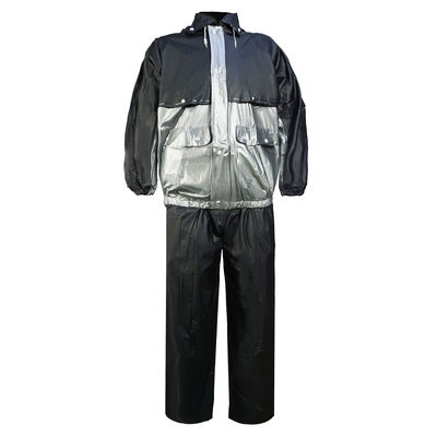 Impermeable reflexivo respirable ligero de ciclo reflexivo de plata de la capa de la chaqueta de la lluvia con la capilla
