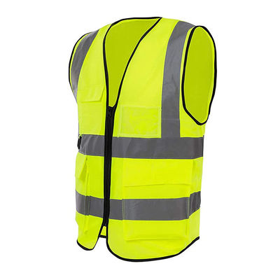 Alto chaleco reflexivo de la construcción de edificios del jardín de Vis Running Gilet Bibs Straps para los hombres