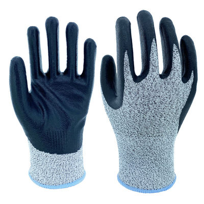 vidrio de flotador anti del apretón de Hppe Shell Gloves Cut Resistant High del corte 13g que maneja espuma del ANSI A2