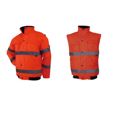 fuerza reflexiva fluorescente respirable 2 de la prenda impermeable del bombardero de la construcción de la chaqueta de 5xl En471 hola en 1