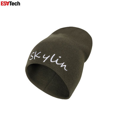 Calentador reflexivo hecho punto de la cabeza de Beanie Cap Running Jacquard Embroidery