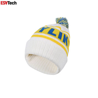Hola Vis Beanie Hat Embroidery Logo Solid anaranjado colorea punto caliente del invierno
