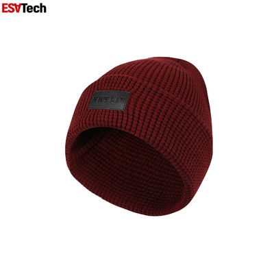 Mujeres desgarbadas de la lana merina de Beanie Running Fisherman Warm Ribbed del punto reflexivo anaranjado