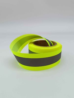 la tira de ajuste de la cinta de la cinta de las correas de  Safety Silver Reflective cose en 25m m x 50meter (la plata amarilla)