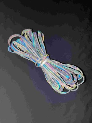 Cinta reflectante lavable de poliéster iridiscente oscuro  20mm 10mm para ropa de alta luz