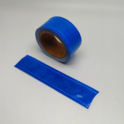 La alta visibilidad de encargo cose en la cinta reflexiva azul del PVC para la señal de tráfico de la cinta de la seguridad de la ropa