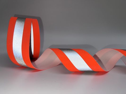 Cinturón reflejador de algodón resistente al fuego de 7,5 cm de ancho Cosida en naranja-plata-naranja