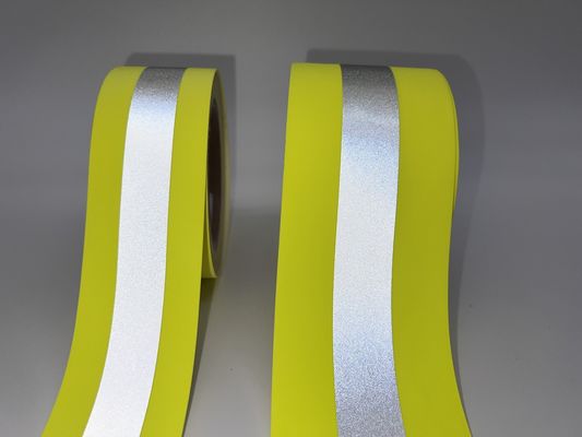 Cinta de tejido reflejante resistente al fuego de color fluorescente aplicada a la protección contra incendios