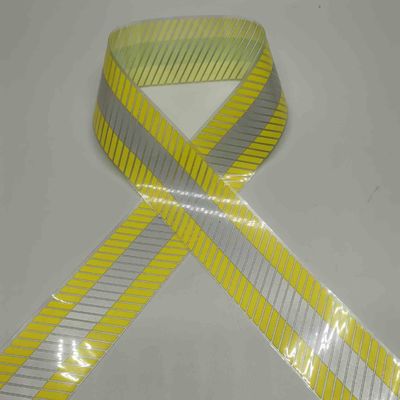 Rolos de tejido reflectante Poliéster Visibilidad con adhesivo activado por calor