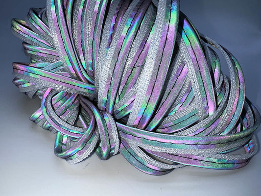 Arco iris reflejante de tubería de tela de banda de bordes trenzas recortes coser en prendas de vestir